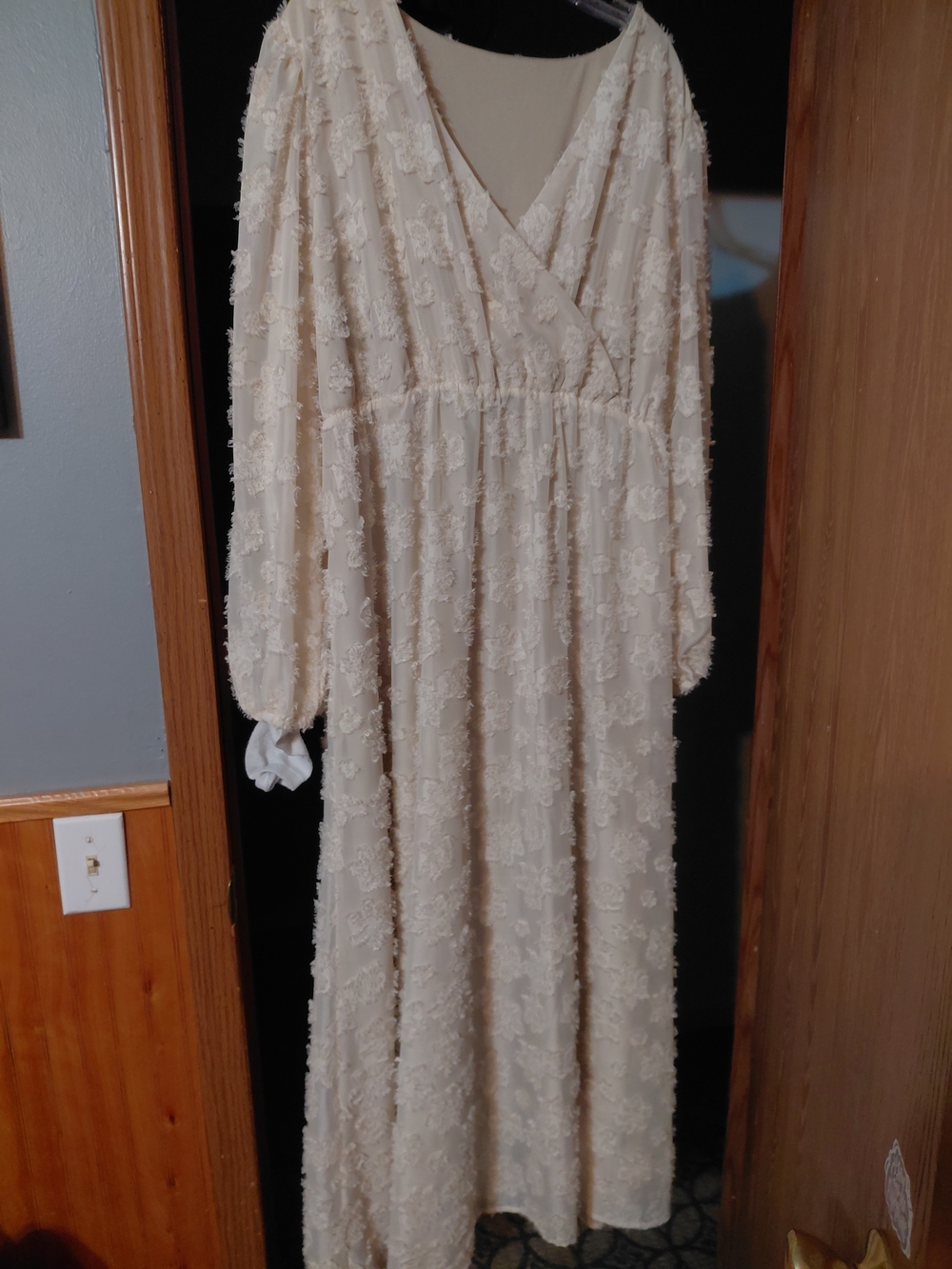 Ivory Textured Maxi Dress